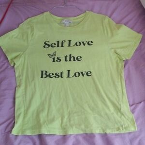 Forever21 With Purpose Green T-shirt "Self Love is the Best Love"